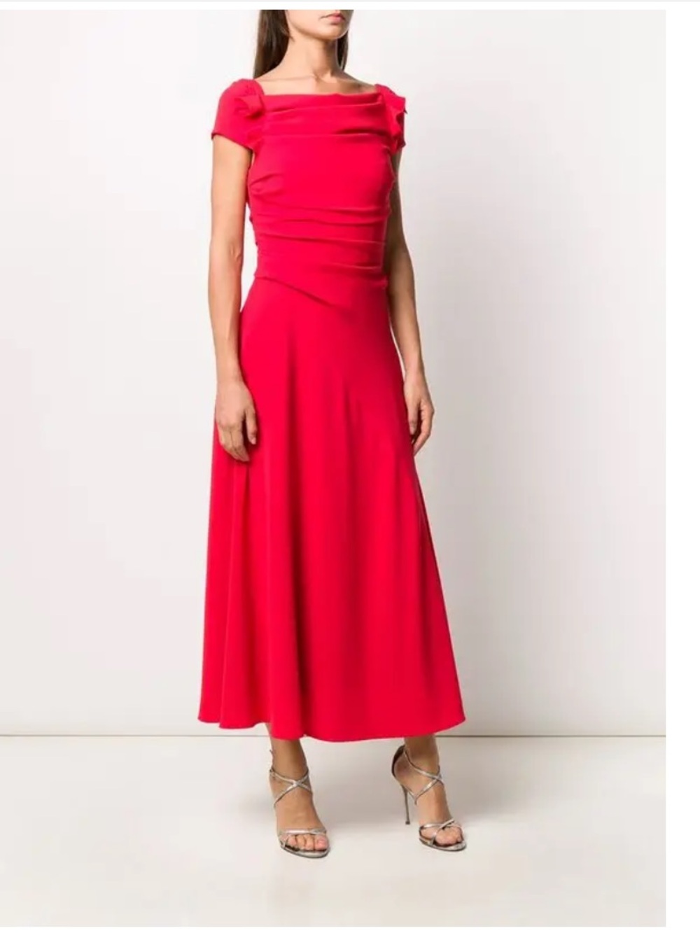 NWT TALBOT RUNHOF Bouklee Draped Midi Dress - Picture 2 of 5